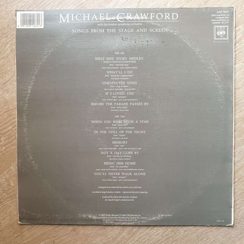 Michael Crawford -  Songs from the Stage and Screen - Vinyl LP Record - Very-Good+ Quality (VG+)