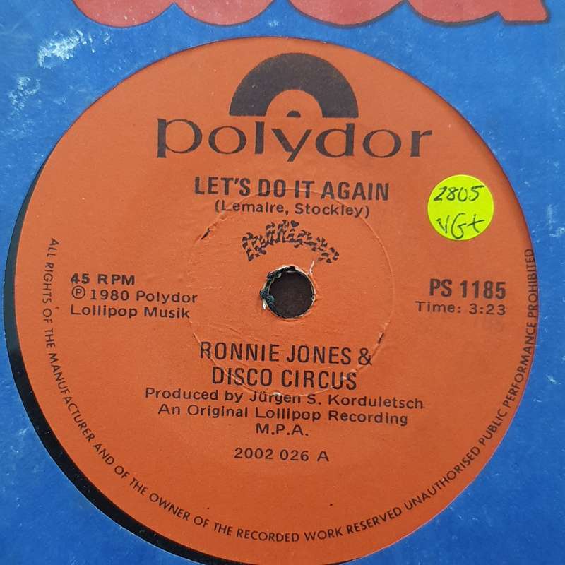 Ronnie Jones &  Disco Circus - Let's Do It Again - Vinyl 7" Record - Very-Good+ Quality (VG+)