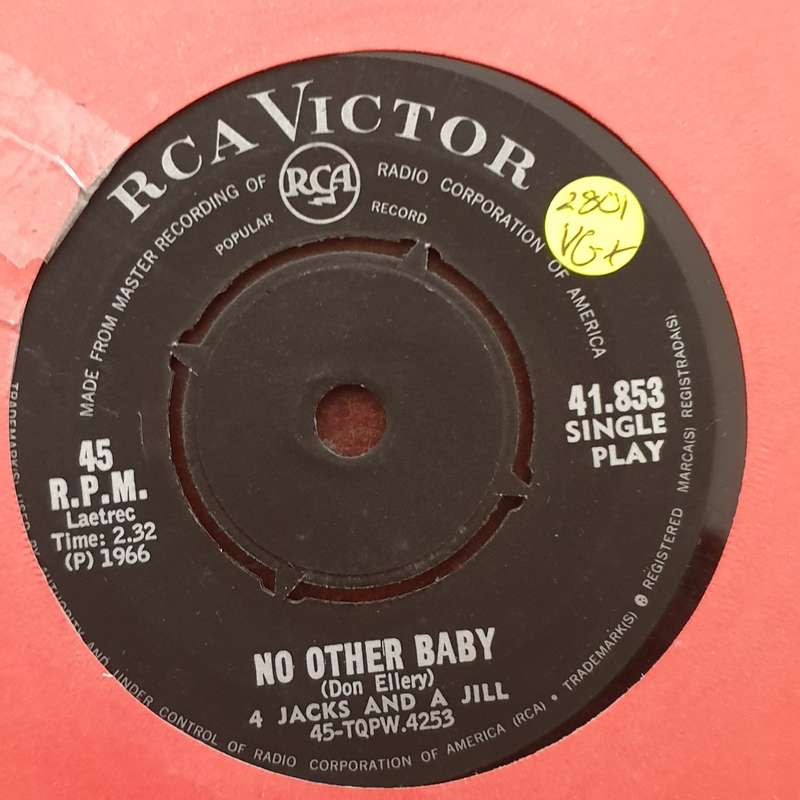 4 Jacks & a Jill - No Other Baby - Vinyl 7" Record - Very-Good+ Quality (VG+)