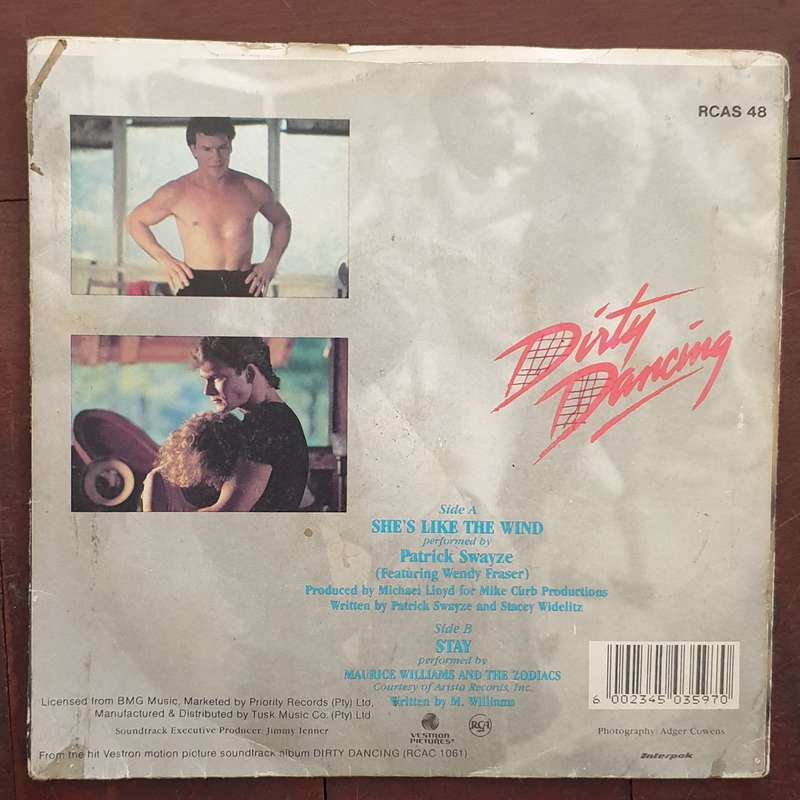 Patrick Swayze  She's Like The Wind - Vinyl 7" Record - Very-Good Quality (VG)