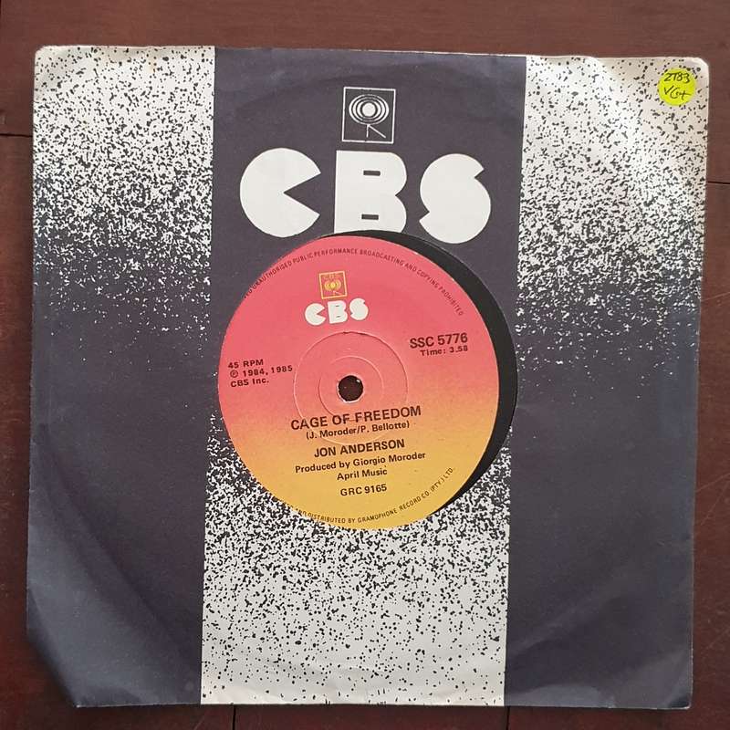 Jon Anderson  Cage Of Freedom - Vinyl 7" Record - Very-Good+ Quality (VG+)
