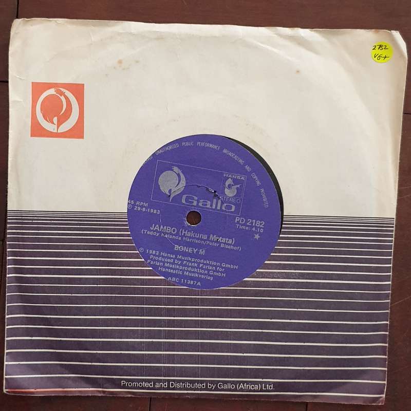 Boney M.  Jambo (Hakuna Matata) - Vinyl 7" Record - Very-Good+ Quality (VG+)