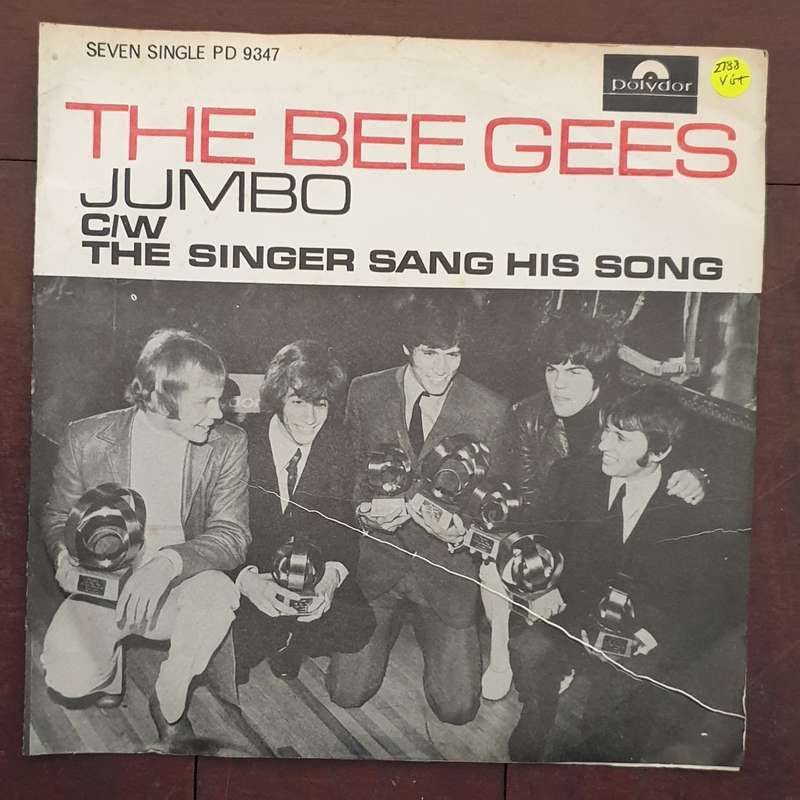 The Bee Gees  Jumbo / The Singer Sang His Song - Vinyl 7" Record - Very-Good+ Quality (VG+)