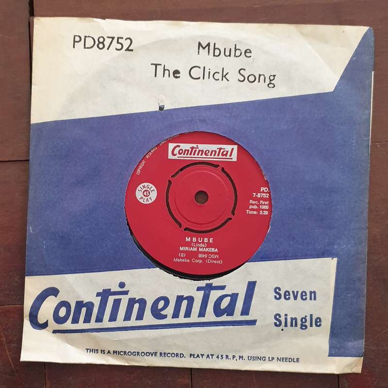 Miriam Makeba  The Click Song / Mbube - Vinyl 7" Record - Very-Good+ Quality (VG+)