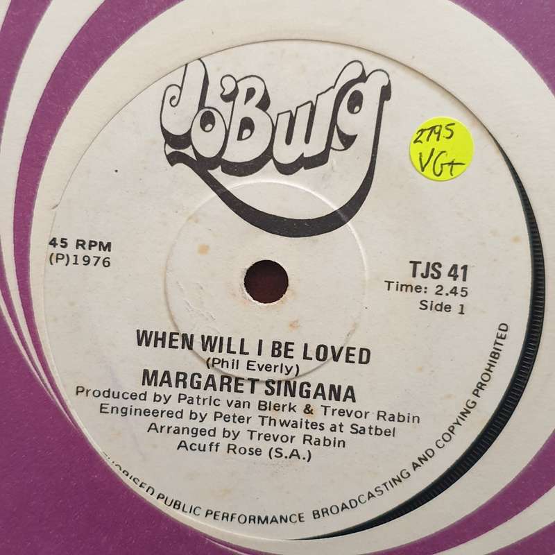 Margaret Singana  When Will I Be Loved - Vinyl 7" Record - Very-Good+ Quality (VG+)