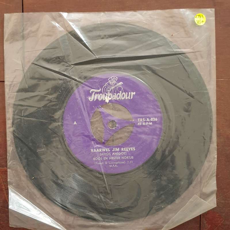 Koos en Hester Nortje - Vaarwel Jim Reeves - Vinyl 7" Record - Very-Good+ Quality (VG+)