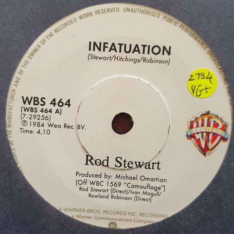 Rod Stewart  Infatuation - Vinyl 7" Record - Very-Good+ Quality (VG+)
