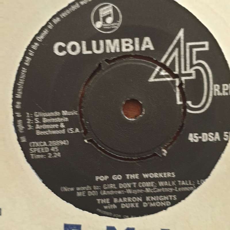 The Barron Knights With Duke D'Mond  Pop Go The Workers - Vinyl 7" Record - Very-Good+ Qual...