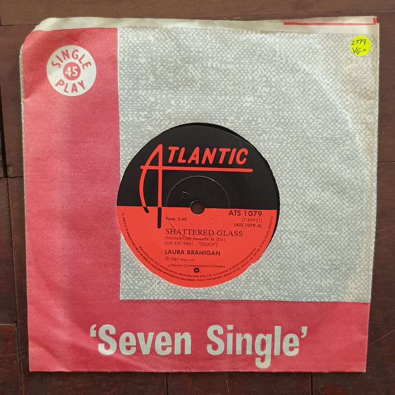 Laura Branigan  Shattered Glass - Vinyl 7" Record - Very-Good+ Quality (VG+)
