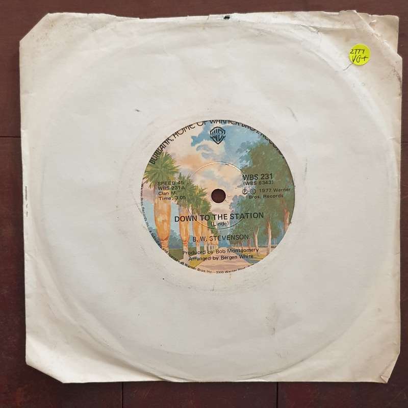B.W. Stevenson  Down To The Station - Vinyl 7" Record - Very-Good+ Quality (VG+)