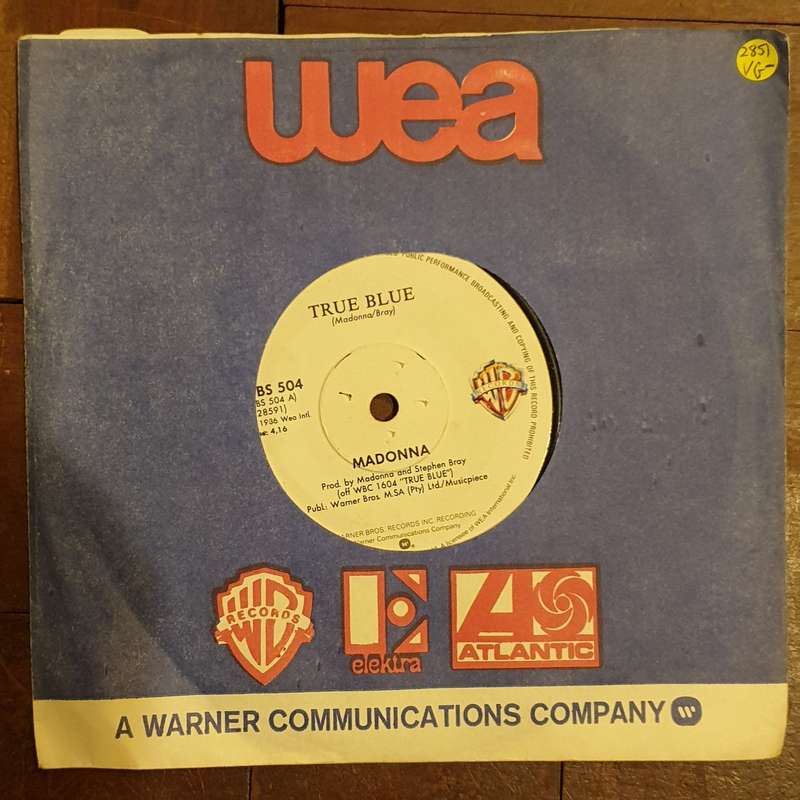 Madonna  True Blue - Vinyl 7" Record - Very-Good Quality (VG)