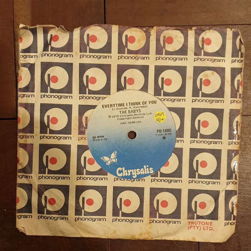 The Babys  Every Time I Think Of You / Head First - Vinyl 7" Record - Very-Good+ Quality (VG+)