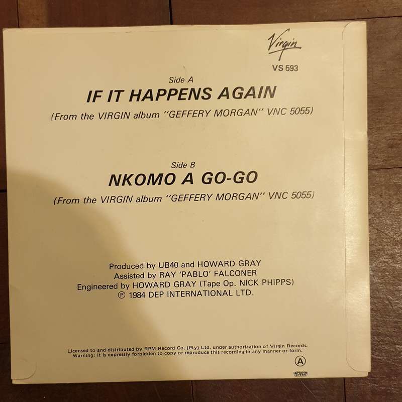 UB40  If It Happens Again - Vinyl 7" Record - Very-Good+ Quality (VG+)