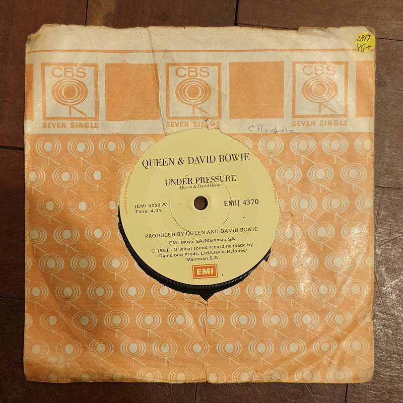 Queen & David Bowie  Under Pressure - Vinyl 7" Record - Very-Good+ Quality (VG+)