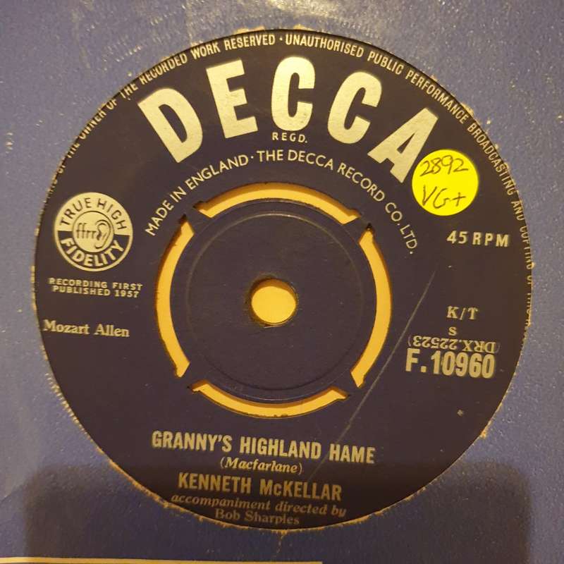 Kenneth McKellar  Granny's Highland Hame / Uist Tramping Song - Vinyl 7" Record - Very-Good...