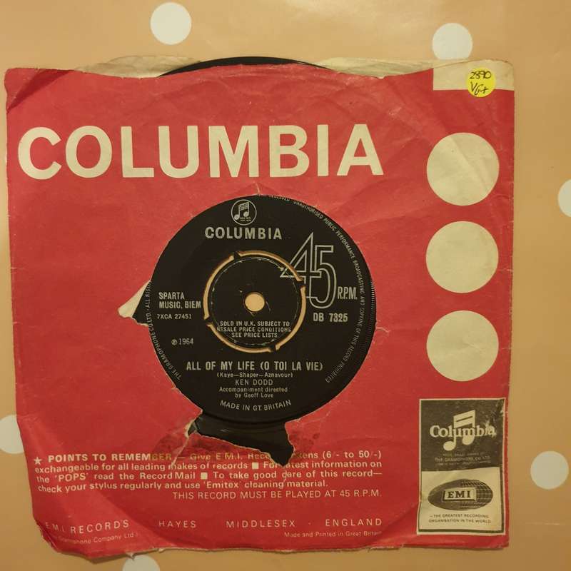 Ken Dodd  Happiness - Vinyl 7" Record - Very-Good+ Quality (VG+)
