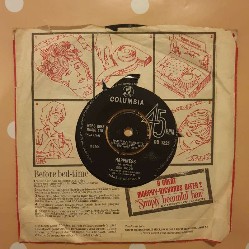 Ken Dodd  Happiness - Vinyl 7" Record - Very-Good+ Quality (VG+)
