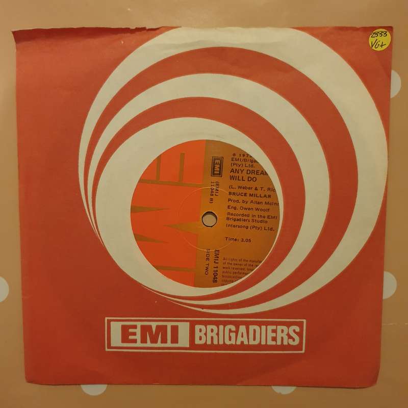 Bruce Millar  I Won't Give Up / Any Dream Will Do - Vinyl 7" Record - Very-Good+ Quality (VG+)