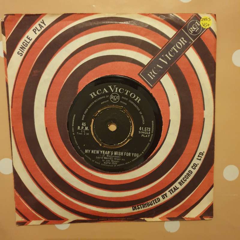 David Davies  My New Year's Wish For You - Vinyl 7" Record - Very-Good+ Quality (VG+)