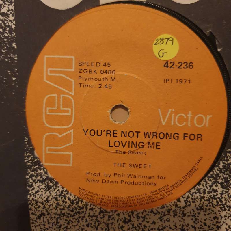 The Sweet  Funny Funny - Vinyl 7" Record - Good Quality (G)