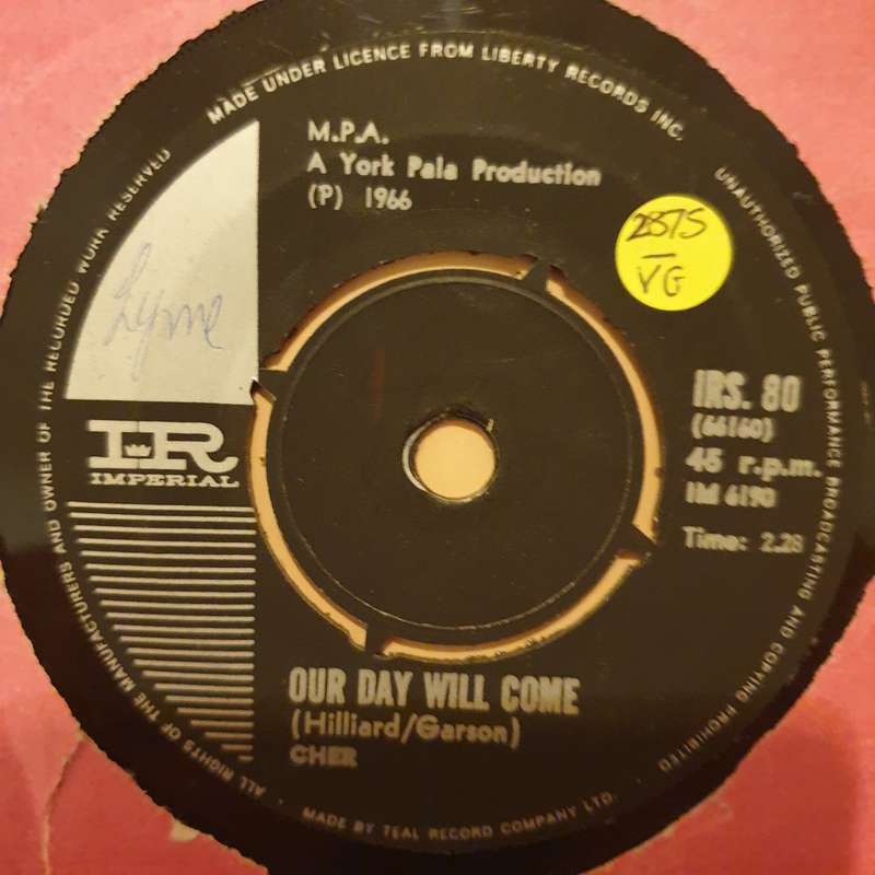 Cher  Bang Bang (My Baby Shot Me Down) / Our Day Will Come - Vinyl 7" Record - Very-Good- Q...