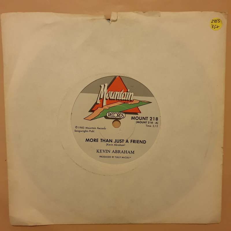 Kevin Abraham  More Than Just A Friend -  Vinyl 7" Record - Very-Good+ Quality (VG+)