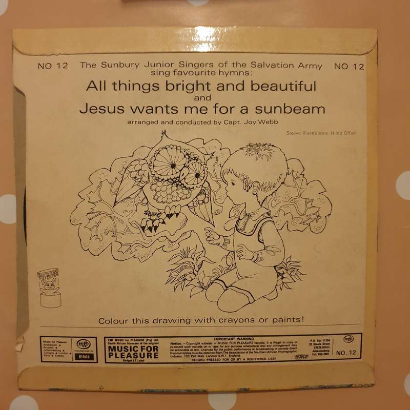 All Things Bright and Beautiful -  Vinyl 7" Record - Very-Good+ Quality (VG+)