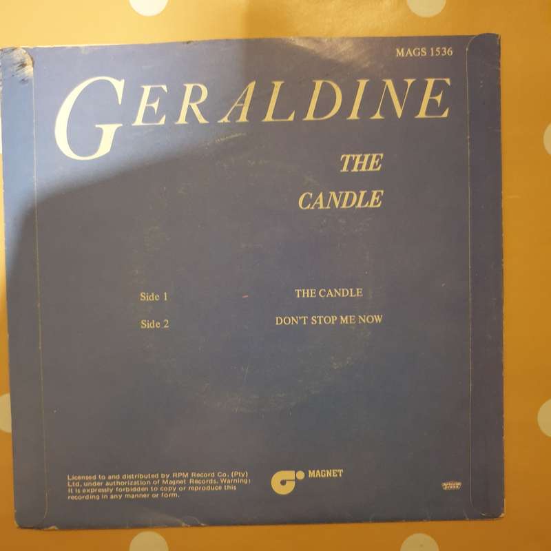 Geraldine  The Candle - Vinyl 7" Record - Very-Good+ Quality (VG+)