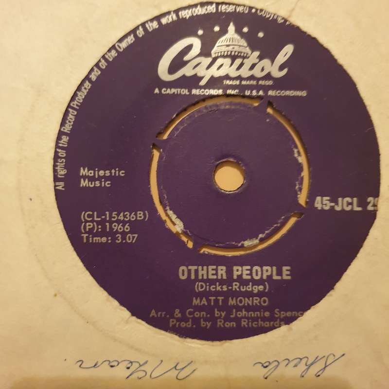 Matt Monro  Born Free - Vinyl 7" Record - Very-Good+ Quality (VG+)