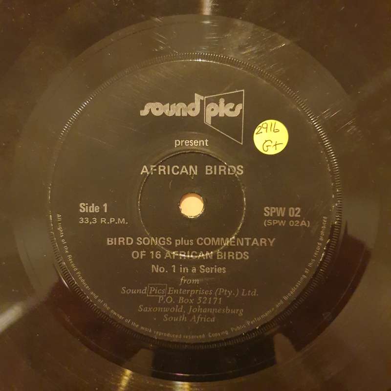 Sound Pics - African Birds - Bird Songs plus commentary of 16 African Birds #1- Vinyl 7" Record -...