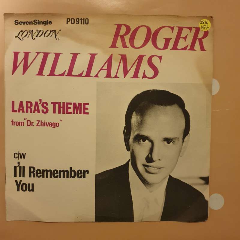 Roger Williams  Lara's Theme from "Dr. Zhivago" - Vinyl 7" Record - Very-Good+ Quality (VG+)