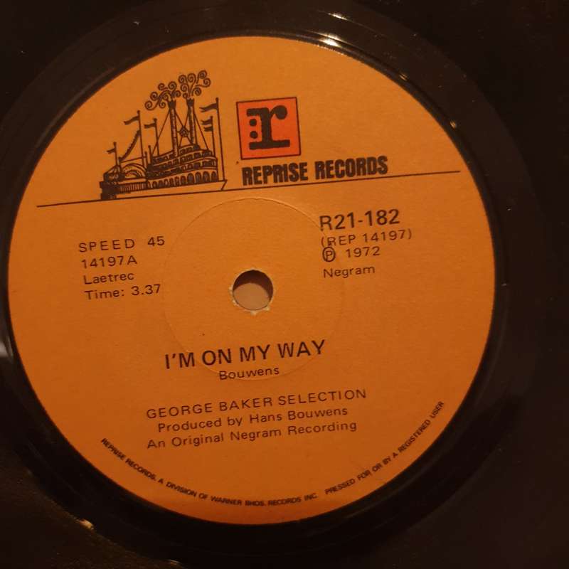 George Baker Selection  I'm On My Way - Vinyl 7" Record - Very-Good+ Quality (VG+)