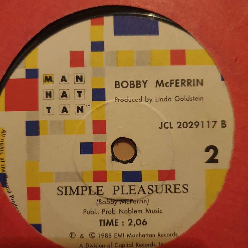 Bobby McFerrin  Don't Worry - Be Happy!/Simple Pleasures  - Vinyl 7" Record - Very-Good- Qu...