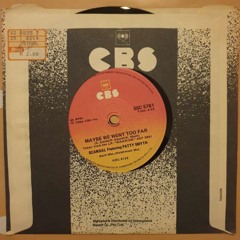 Scandal Featuring Patty Smyth  Hands Tied - Vinyl 7" Record - Very-Good+ Quality (VG+)