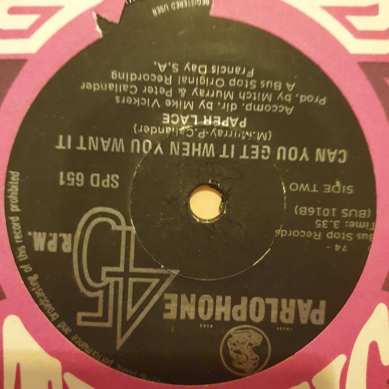 Paper Lace  The Night Chicago Died - Vinyl 7" Record - Very-Good+ Quality (VG+)