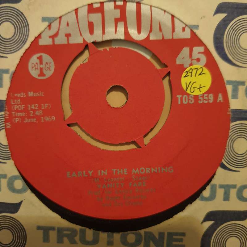 Vanity Fare  Early In The Morning - Vinyl 7" Record - Very-Good+ Quality (VG+)