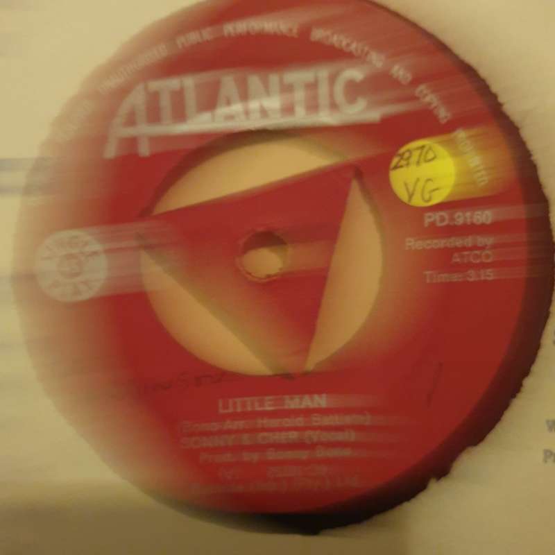 Sonny & Cher  Little Man / Monday - Vinyl 7" Record - Opened  - Very-Good Quality (VG)