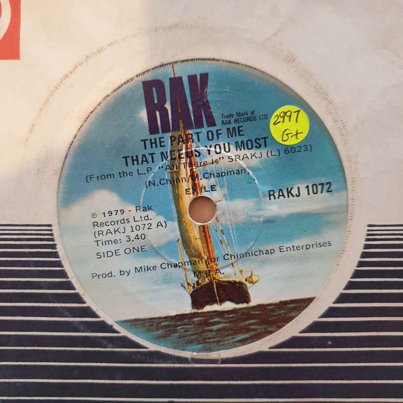 Exile  The Part Of Me That Needs You Most - Vinyl 7" Record - Good+ Quality (G+)