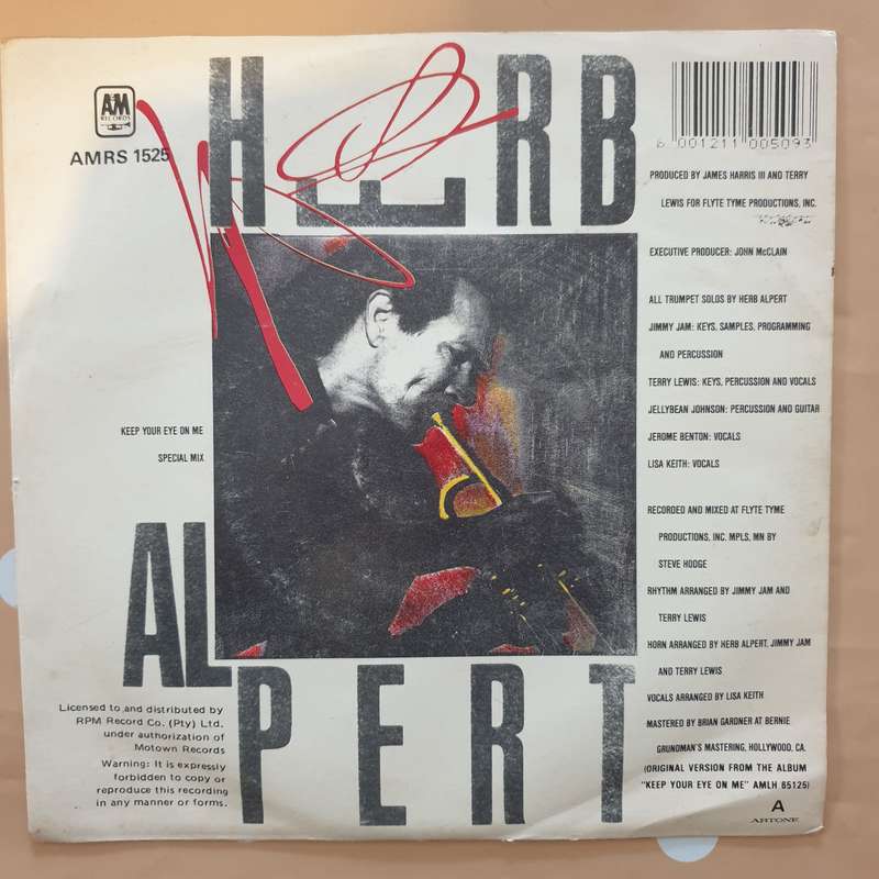 Herb Alpert  Keep Your Eye On Me -  Vinyl 7" Record - Very-Good+ Quality (VG+)
