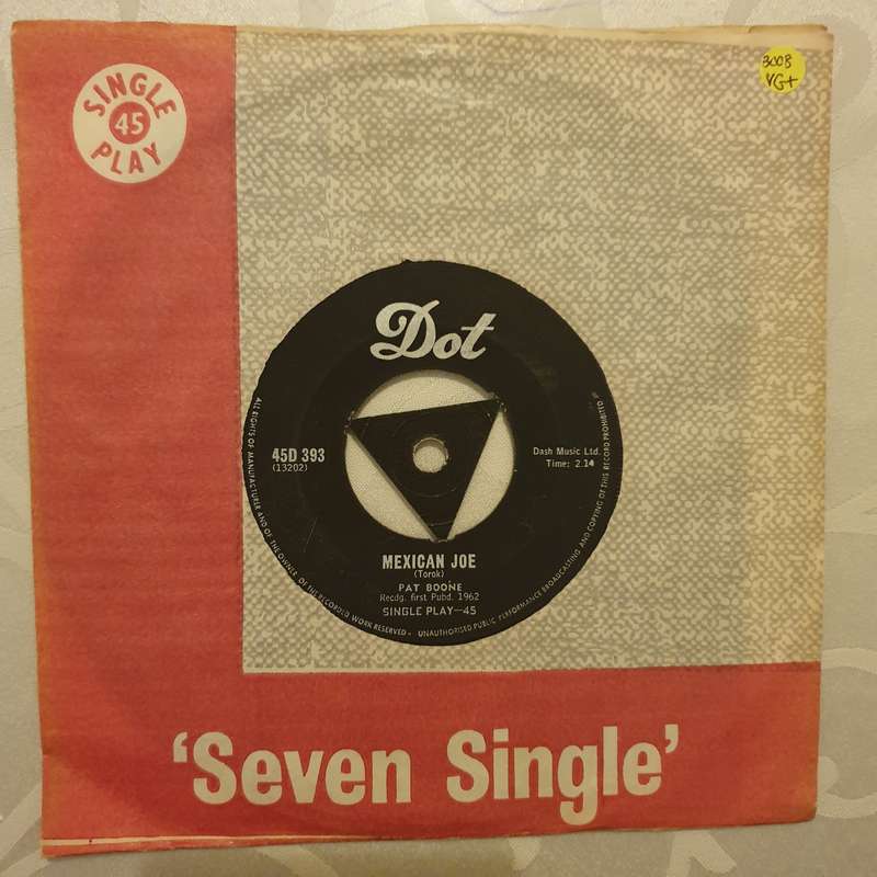 Pat Boone  In The Room / Mexican Joe -  Vinyl 7" Record - Very-Good+ Quality (VG+)