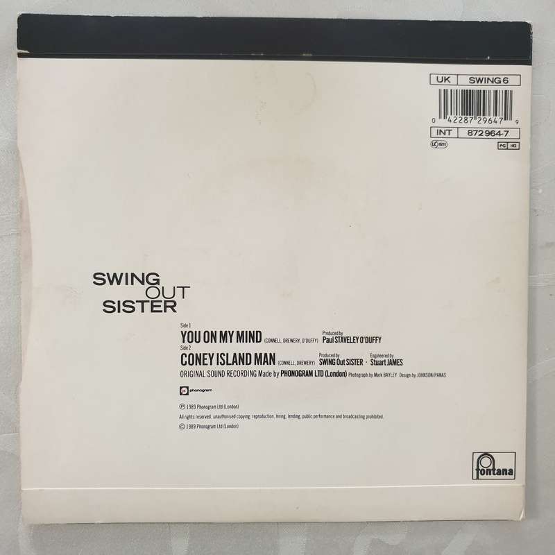 Swing Out Sister  You On My Mind -  Vinyl 7" Record - Very-Good+ Quality (VG+)