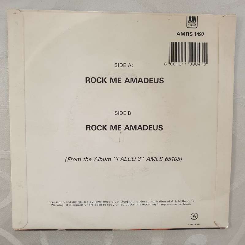 Falco  Rock Me Amadeus - Vinyl 7" Record - Very-Good+ Quality (VG+)