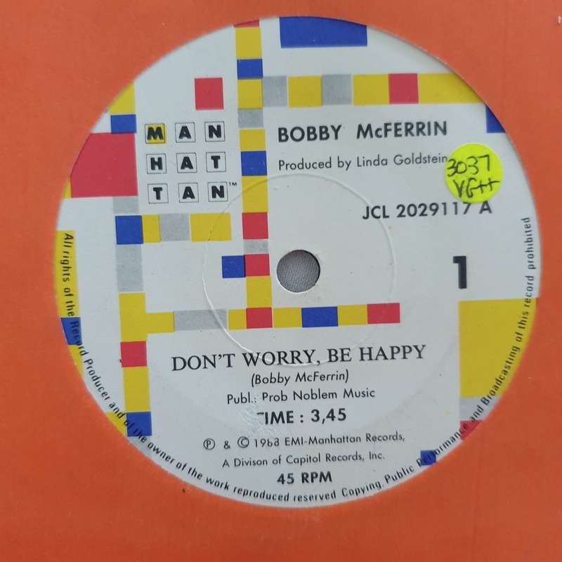 Bobby McFerrin  Don't Worry - Be Happy!/Simple Pleasures - Vinyl 7" Record - Very-Good+ Qua...