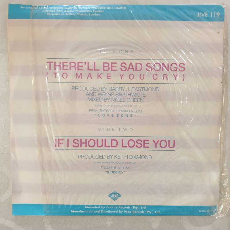 Billy Ocean  There'll Be Sad Songs (To Make You Cry) -  Vinyl 7" Record - Very-Good+ Qualit...