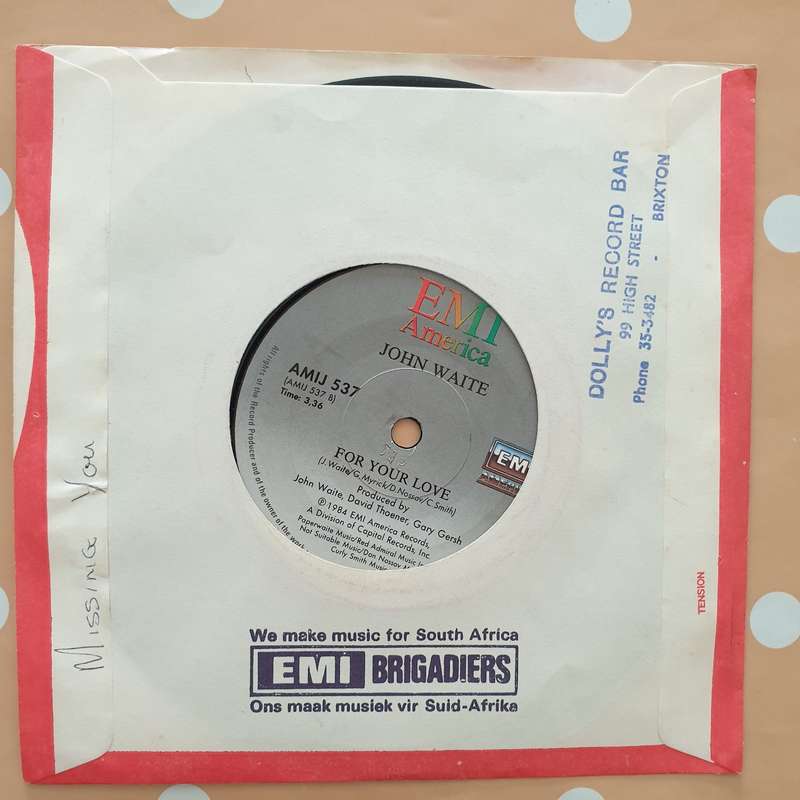 John Waite  Missing You -  Vinyl 7" Record - Very-Good+ Quality (VG+)