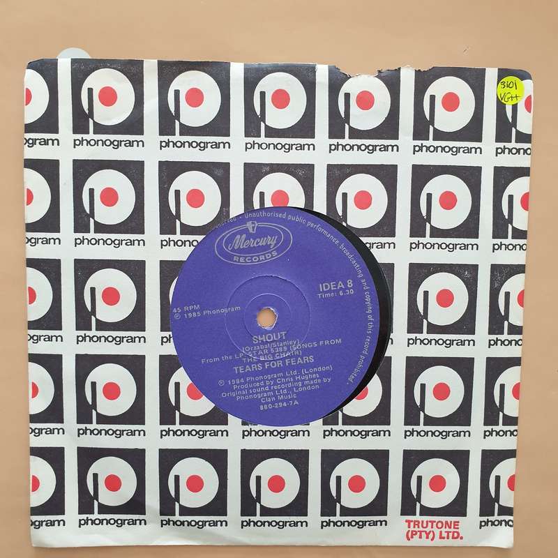 Tears For Fears  Shout -  Vinyl 7" Record - Very-Good+ Quality (VG+)