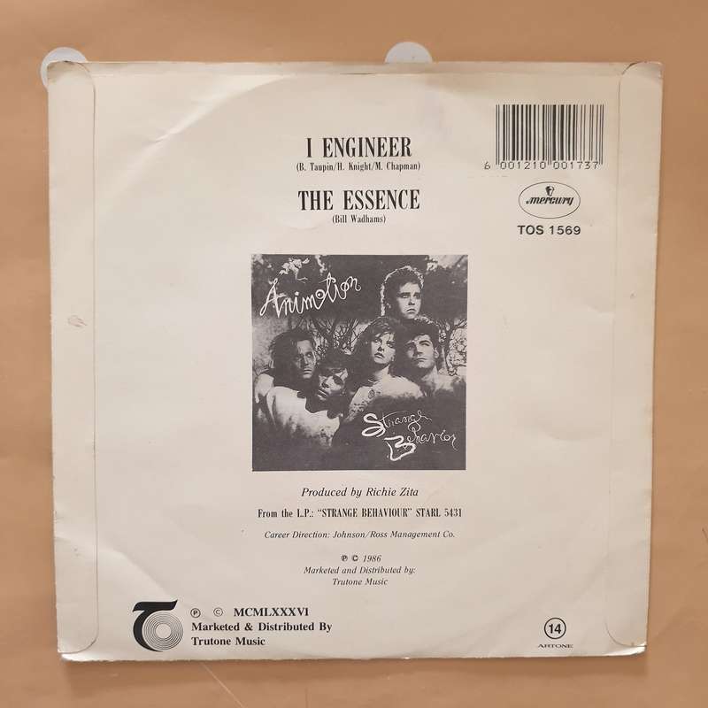 Animotion  I Engineer -  Vinyl 7" Record - Very-Good+ Quality (VG+)