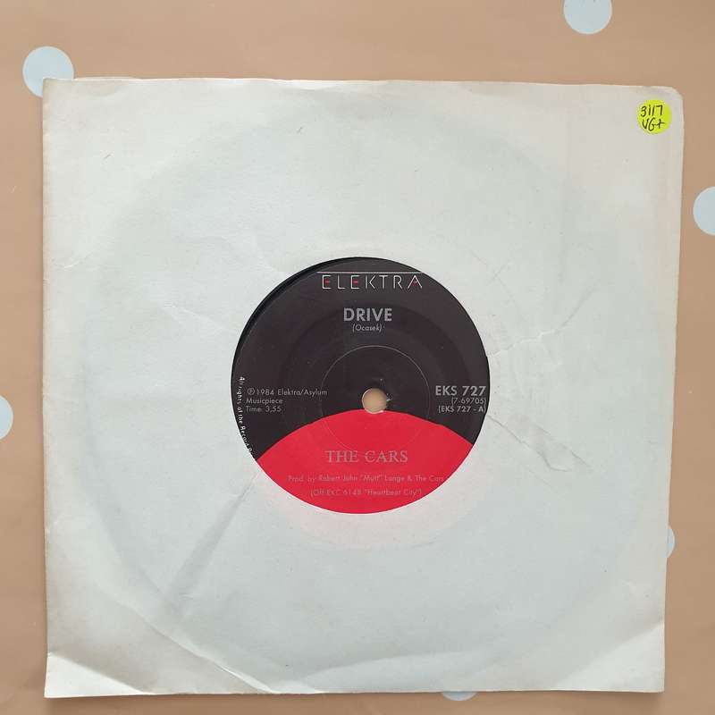 The Cars  Drive -  Vinyl 7" Record - Very-Good+ Quality (VG+)
