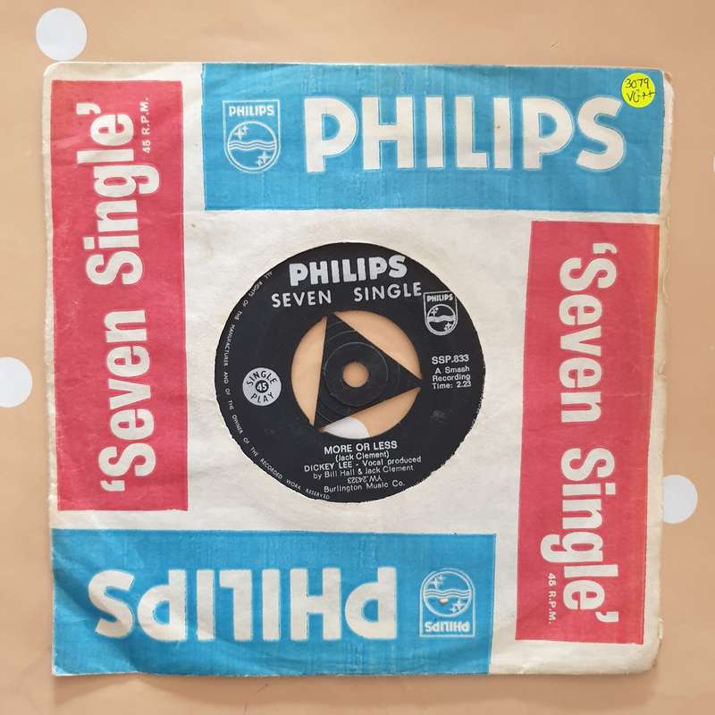 Dickey Lee  Patches / More Or Less - Vinyl 7" Record - Very-Good+ Quality (VG+)
