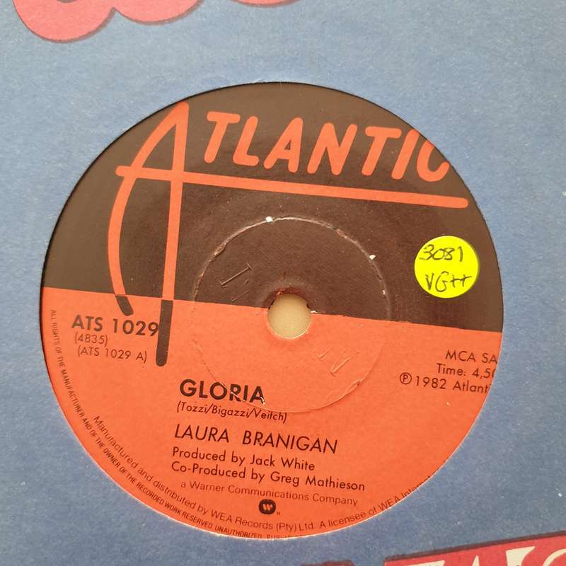 Laura Branigan  Gloria - Vinyl 7" Record - Very-Good+ Quality (VG+)